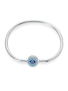 Nuova Serie di Bracciali a Osso di Serpente in Argento Puro 925% con Charm 'Amore Eterno' e Catena di Sicurezza, Gioielli da Donna