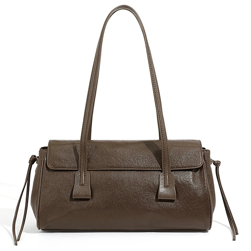 2025 nuova borsa a tracolla da donna in vera pelle borsa di lusso in pelle bovina di grande capacità borsa baguette rossa vino a striscia lunga femminile