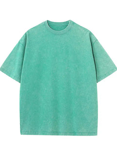 230G Cotone Retro T-shirt Manica con spalle scoperte Uomo Donna Vintage T-shirt a maniche corte Tint