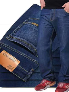 Mens Large Size Black Jeans 10XL Oversize High Waist Loose Trousers Husband Plus Size Loose Denim Trousers Blue Male Denim Pants