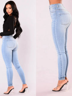 Sexy Jeans Women Denim Skinny Pants High Waist Stretch Lady Jeans Push Up Leggings Slim Pockets Button Pencil Jeans Women Pants