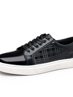 Daily Men's Luxury Brand Shoes Casual Blue Black Sneakers Shoes Man Lace-up Comfortable Leather Flat Shoes