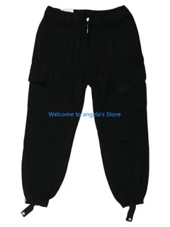 X4YC Womens Elastic High Waist Loose Cargo Jogger Jeans Pant with Side Flap Pockets