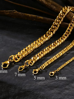 Chunky Miami Cuban Chain Necklaces for Men Women,Silver Color Stainless Steel Metal Chain Collar,Basic Classic Jewelry Gift