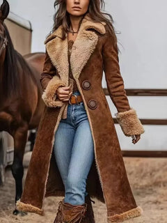 Women Winter Wool Coat Faux Fur Outerwear Vintage Fall Spring Jackets