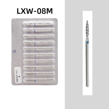 10Pcs Tornado Flame Diamond Nail Drill Bit Fine&Medium Grit Size Manicure Cutters Rotary Burr Drill Accessories Spiral Nail Tool2028 Nail Tools