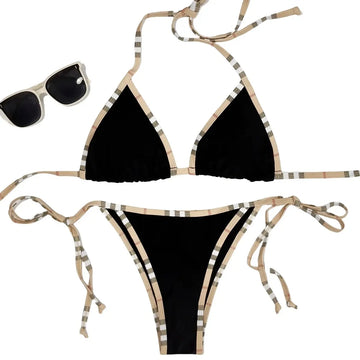 Set Bikini di Lusso a Righe con Halter per Donne, Costume da Bagno Sexy a Due Pezzi, Abbigliamento da Spiaggia alla Moda platinumshop