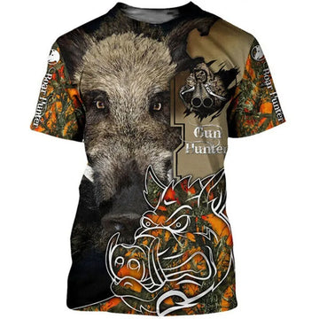 Camo Caccia Animali Cinghiale T-shirt da uomo Stampa 3D Sport Manica corta Tee Tops Casual O Collo Streetwear T-shirt Abbigliamento da uomo