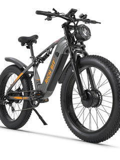 Bici Elettrica Fuoristrada C01, E-bike da Montagna 26'', Doppio Motore, Potenza di Picco 3000W, Batteria al Litio Rimovibile 48V 20Ah, Doppia Sospensione, Velocità Massima 60-63km/h