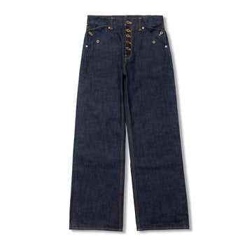 Red Tornado Retro Heavy 18oz Raw Selvedge Denim Pants Sanforized Button Fly High Waist Flap Pocket Carpenter Style Jeans