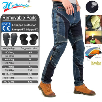 Kevlar Motorcycle Jeans Men Summer Riding Pants Blue Dirt Bike Trousers Abrasion Resistant Mesh Ventilation Durable