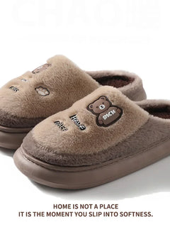 Thicken Warm Long Plush Slippers for Women Winter 2026 Chunky Platform Fluffy Furry Fur Slippers Couple Plus Size Indoor Shoes