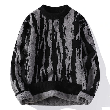 Harajuku Sweater Men's Y2K Knitted Printing Sweater Men's Wool Pullover Men's Retro Knitted Color Block Tops