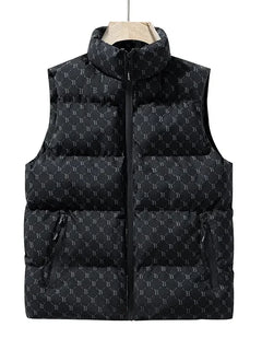 2025 Men's down Cotton Vest Autumn Winter New Style Youth Shoulder Warm Outerwear Men's Tank Top Vest Jacket