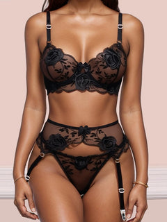 Women Lingeries Set Lace Embroidery Push Up Bra Panties Sets Deep V Gather Top Sexy Underwear Bras Brassiere Lingerie Set Sissy