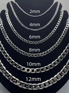 Men's 925 Sterling Silver Necklace 2/4/6/8/10/12MM 40-75cm Face Chain Necklace Lobster Clasp Men Women Engagement Jewelry Gifts