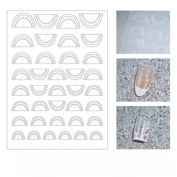 1pcs Hollow Lace Simple Fashion French Nail Stickers Self-Adhesive Slider Nail Art Decals Decoration DIY Nail Art Accessories