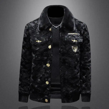 Winter Men Gold Mink Fur Thickened Sheepskin Water-Repellent One-Piece Collar Coat Mens Wool Trench Coat Manteau Homme Hiver