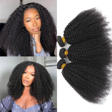 10-24inch Afro Kinky Curly Human Hair Bundle Deal Brazilian Afro Deep Jerry Curly Raw Virgin Human Hair Weave Hair Extension