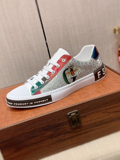 Men's Genuine Leather Sports Sneakers Casual Leather Strap Light Soft Sole Comfortable Lace-Up Shoes