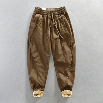 Winter New Thickened 100% Cotton Cargo Velvet Men's Winter Pants Comfortable Soft Keep Warm Retro Street Trousers AZ640
