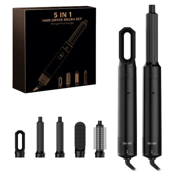 5 in 1 Hair Styler Powerful Fast Drying Ionic Hair Dryer High Speed Hot Comb Brush Set Professional Hair Straightener