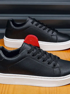 Fashion Men's Sneakers High Quality Leather Casual Shoes Luxury Business Office Shoes Trendy Skateboard Shoes Zapatillas Hombre