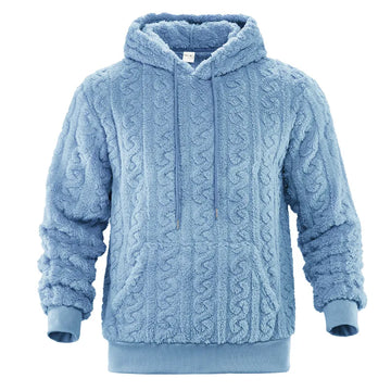 Cross-border Loose Men's Winter Retro Warm Double-Sided Velvet Casual Trend Hooded Pocket High Street Sweater