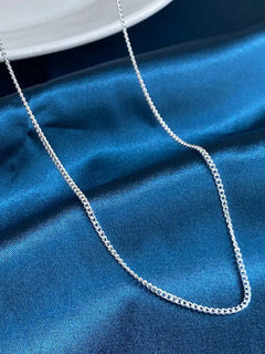 925 Sterling Silver 2MM 40-75cm Side Chain Necklace Men Women Charm Wedding Party Gift Jewelry Chris