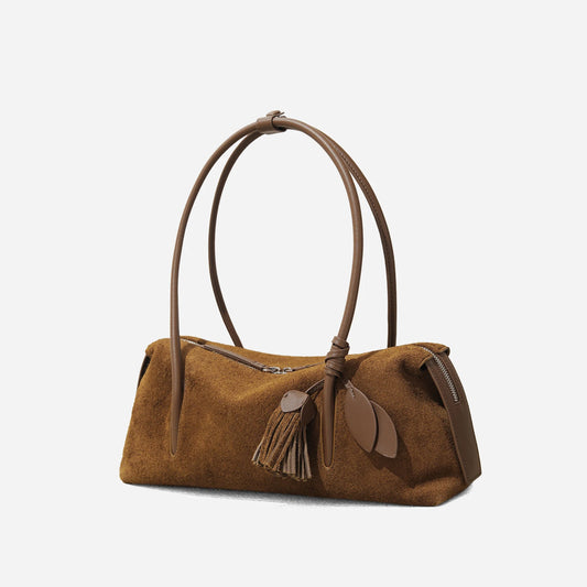 Mendy Borsa a tracolla da ascella da donna Borsa in vera pelle da donna borsa bordeaux Borsa Bagutte Borse in pelle scamosciata Tote Borsa a tracolla Inverno 2025