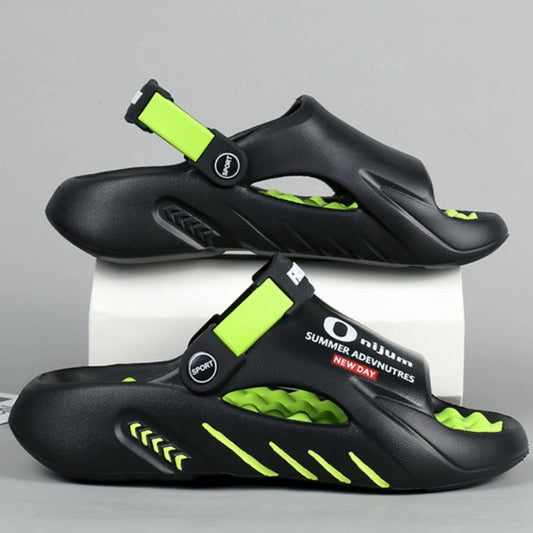 2025 New Men Massage Slippers Slides Indoor Outdoor Man Sandals Beach Casual Shoes Comfortable Sole Men Slippers Big Size 38-47