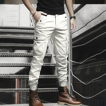 Slim Cargo Pants Men Casual Work Trousers Multi-pocket Wear-Resistant Outdoor Sports Pants Summer Autumn Lightweight Sportswear