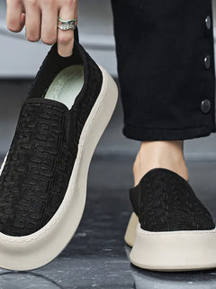 2025 Autumn New Fashion Shallow Mouth Casual Canvas Shoes for Men Breathable Comfortable Niche Design Versatile Chunky Sneakers