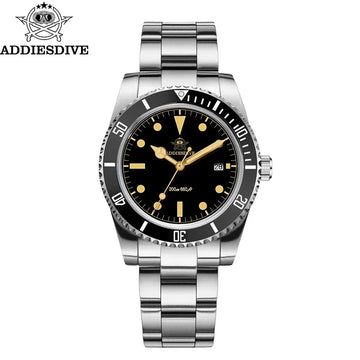 ADDIESDIVE 39mm Men's Analog Quartz Watch Ceramic Bezel K1 Domed Glass 200m Water Resistance C3 Super Luminous Men's Dive Watch