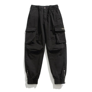 100% Cotton Cargo Pants Men Multi-Pocket Casual Joggers Trousers Mens Military Zipper Fly Full Length Casual Pants No No Belt