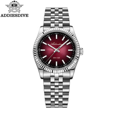 ADDIESDIVE 36mm Luxury Watch for Women VH31 Movement 100m Waterproof BGW9 Luminous Diving Watches Stainless Steel Quartz Watch