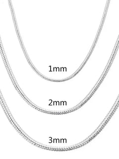 40-75cm 925 Sterling Silver 1MM/2MM/3MM solid Snake Chain Necklace For Men Women Fashion Jewelry for