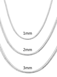 40-75cm 925 Sterling Silver 1MM/2MM/3MM solid Snake Chain Necklace For Men Women Fashion Jewelry for