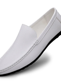 Scarpe casual da uomo in pelle moda Estate comode slip on di alta qualità Mocassini bianchi Comode scarpe da barca da guida Mocassini da passeggio