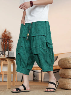 Pantaloncini Estivi da Uomo Taglie Forti in Cotone Comodi Stile Cinese Vintage Moda Casual Sportivi a Lanterna Taglie Grandi fino alla 8XL
