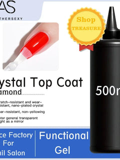 AS 500ml High Quality Nail Art Soak Off UV/LED No Wipe Top Coat Gel Polish Base Coat Without Sticky Layer Tempered TopCoat