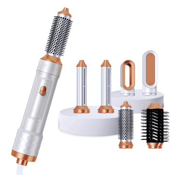 5 in 1 Hair Dryer Brush Detachable Blow Dryer Comb Ionic Hot Air Brush Hair Styling Tool Electric Thermal Brush Air Curler Wand