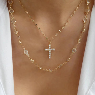 Rainbow Crystal Gemstone Retro Choker Colored Zircon Necklace For Women Simple Clavicle Chain Jewelry Fashion Wear Accessories PlatiNum