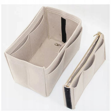 Borsa Tote in Lana Color Kaki per Donna con Organizer Integrato – Borsa Grande con 10 Scomparti, Borsa a Spalla alla Moda 29x15x18cm