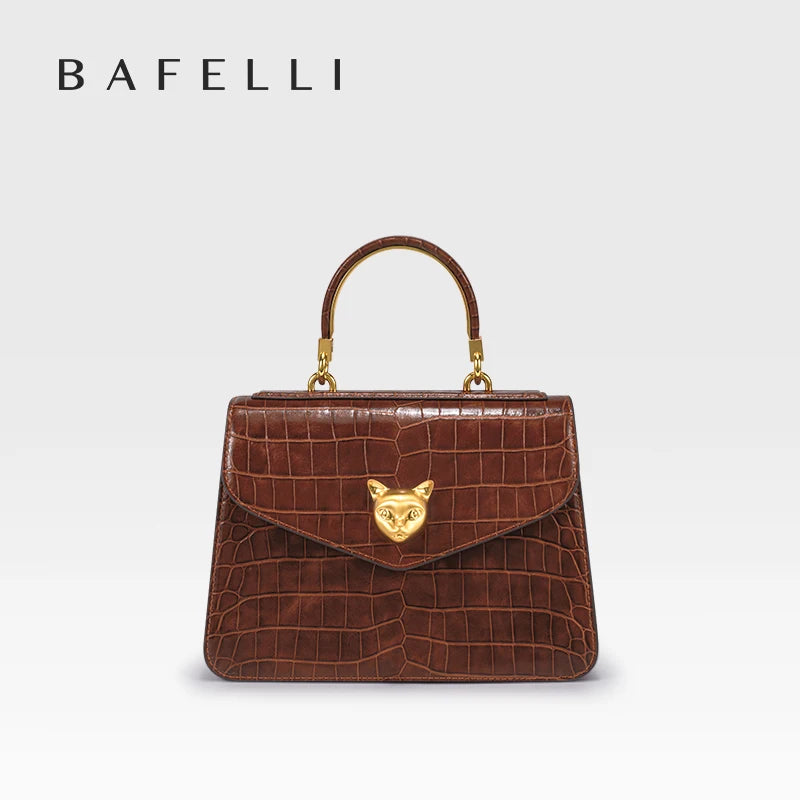 2025 BAFELLI CAT DONNA NUOVA PATTERN CROCODILE IN PELLE FASHION BORSA STYLISH BUSINESS FEMALE IN PELLE BRAND DI LUSSO OL PURSE