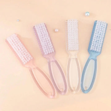 Cleaning Nail Brushes Transparent Long Handle Soft Remove Dust Nail Brushes Multifunctional Five Color Manicure Pedicure Tools