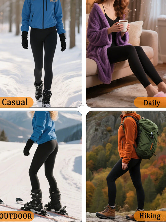 5 Pack Womens Thermal Fleece Lined High Waisted Leggings Workout Winter Warm Thick Tights Soft Yoga Pants