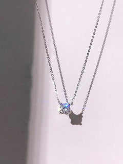 Hot 925 Sterling Silver 14k Gold Plated Necklace Versatile Sparkling Zircon Choker Clavicle Chain for Women Wedding Jewelry