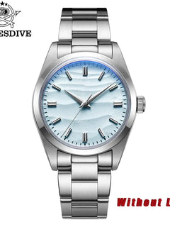 ADDIESDIVE Men's Watch Sand Dial 36mm Quartz Watch 100m Waterproof 316L Stainless Steel AR Coated Dome Glass WristWatch for Men