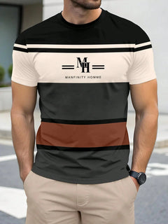 "2025 New Trend Uomo Stampa a righe minimalista Abbigliamento fitness traspirante casual a maniche c